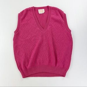 Pendleton Country Sophisticates Pink V Neck Sleeveless Sweater Vest